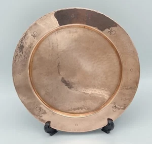 Birmingham Guilt Of Handicrafts Arts And Crafts Copper Plate Tray Dish Apple - Picture 1 of 7