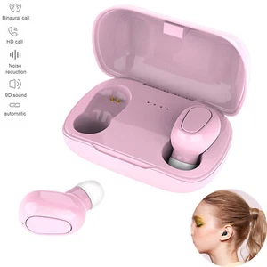 Bluetooth Earphone Mini Wireless Earbuds Stereo Music Headset Long Battery Life - Picture 1 of 12