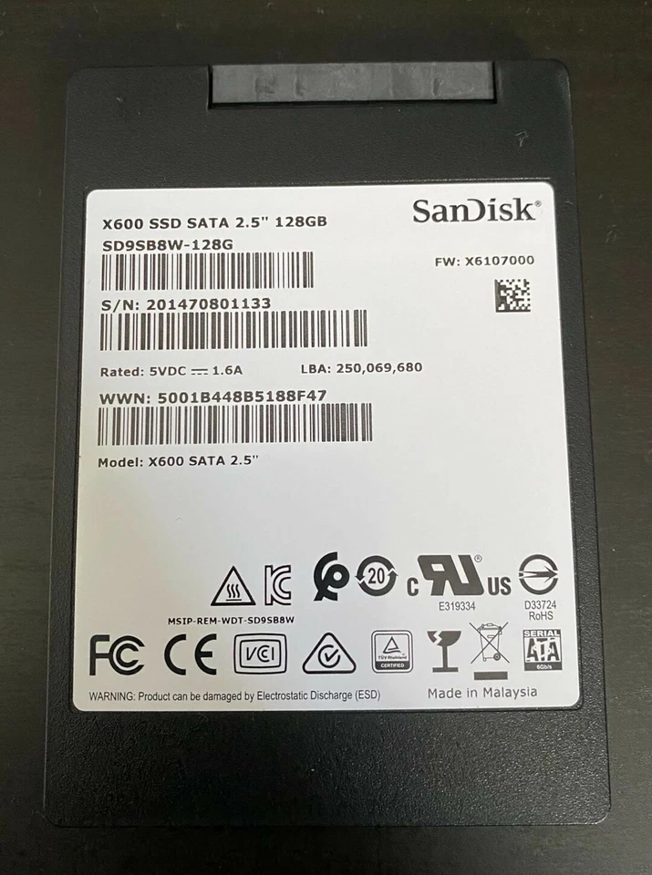 SanDisk X600 128gb Solid State Drive - Image 1 of 1