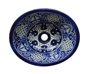 21" x 17" Mexican Ceramic Bathroom Sink Drop in Talavera Handmade # 05 - Picture 1 of 3