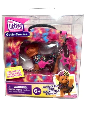 Real Littles Cutie Carries Fuzzy Rainbow Carrier Yorkshire Terrier 2022 NUEVO Foto 1 de 4