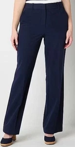 New Worthington Women 18 High Rise Straight Leg Pants Trousers Dark Navy Blue XL - Picture 1 of 5