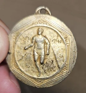 Vintage Antik 30er Jahre SPURLAUF LAUFMEDAILLE vergoldet 800 Silber - Bild 1 von 5