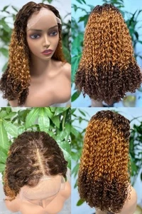5x5 HD Lace Front Wig Human Hair Bouncy Curly, 20" Length, Brown 300 Density - Picture 1 of 6