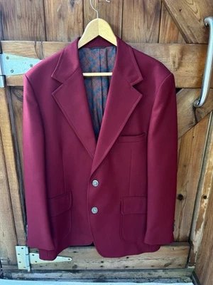 Vintage 70s Towncraft JCPenney Blazer Suit Jacket Brick Red Leisure Men's 44R - Image 1 of 4