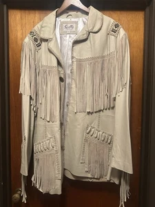 Scully Leder Fransen Jacke mit Perlenakzenten— Herren Größe 52 - Bild 1 von 16