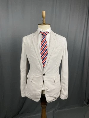 Chaqueta Blazer Abrigo Deportivo AllSaints Para Hombre Gris Arcilla Lino Talla 36 Nueva con Etiquetas Foto 1 de 4