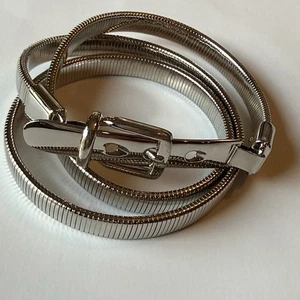 Fashion Skinny Chain Link Silver Snake Chain Belt with Metal Buckle for Women - Picture 1 of 17