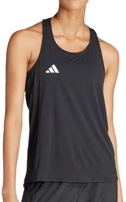 adidas Adizero Essentials Womens Running Vest Black Run Lightweight Tank Top - Image 1 of 4