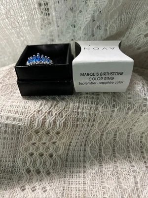 Avon Marquis Birthstone Ring September Sapphire - Adjustable - Image 1 of 4