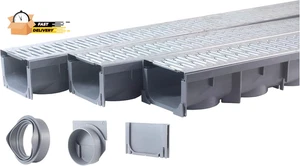 Modell UA-100 - Entwässerungsgraben-Set - Rinnenablauf mit verzinktem St - Bild 1 von 12