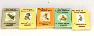 Dolls House 1:12 Scale Books, 5 x The Tales of  Beatrix Potter. - Image 1 of 4