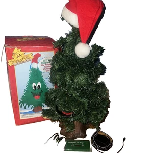 Albero parlante vintage anni 90 Gemmy Douglas abete con cappello canta Natale animato LEGGI - Foto 1 di 6