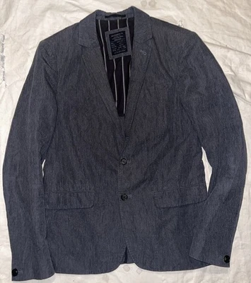 All Saints Blazer Men Size 36 Gray Ballast Jacket Spitalfields Cotton Linen - Image 1 of 4
