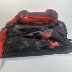 Under Armour Black/Gray/Red Duffle Bag & Sports Backpack for Gym & Travel - Picture 1 of 18