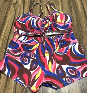 Two Pieces Swimsuit with Short Size M Bikini Swimsuit Set With Push Up - Picture 1 of 4