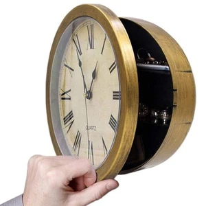 10 Inch Wall Clock with Safe, Vintage Silent Non Ticking Battery Operated Wal... - Picture 1 of 6
