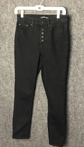 Calvin Klein Jeans Damen 28 High Rise Button Fly Schwarz Biker - Bild 1 von 11