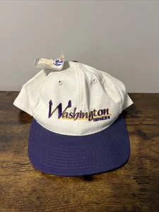 VTG Washington Huskies Hat/Cap SnapBack White/Purple Script, The Game USA, NEW - Picture 1 of 7
