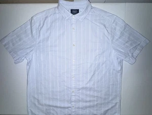 Charles Tyrwhitt Casual Button Down Shirt Men’s XL Short Sleeve Striped Blue - Picture 1 of 6