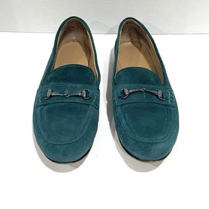 Mocasines Franco Sarto Porter verde azulado de gamuza plana de cuero para mujer talla 8 - Imagen 1 de 10