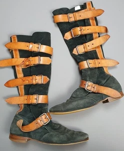 Womens Vivienne Westwood Pirate Boots Suede Leather Size 4UK, Buckle 37EU - Picture 1 of 11