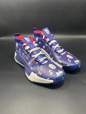 Adidas Dame 5 Purple Red White Men US Size 5 EG2820 - Image 1 of 4