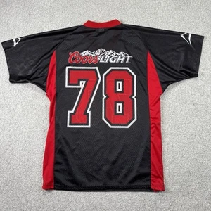 Coors Light Beer Brewery Men’s Football Jersey Black & Red Vintage Shirt USA - Picture 1 of 9