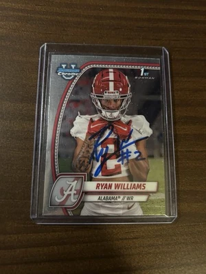 Ryan Williams Autographed Signed Card 2024 Bowman Chrome U 1st Bowman Alabama - Image 1 of 3