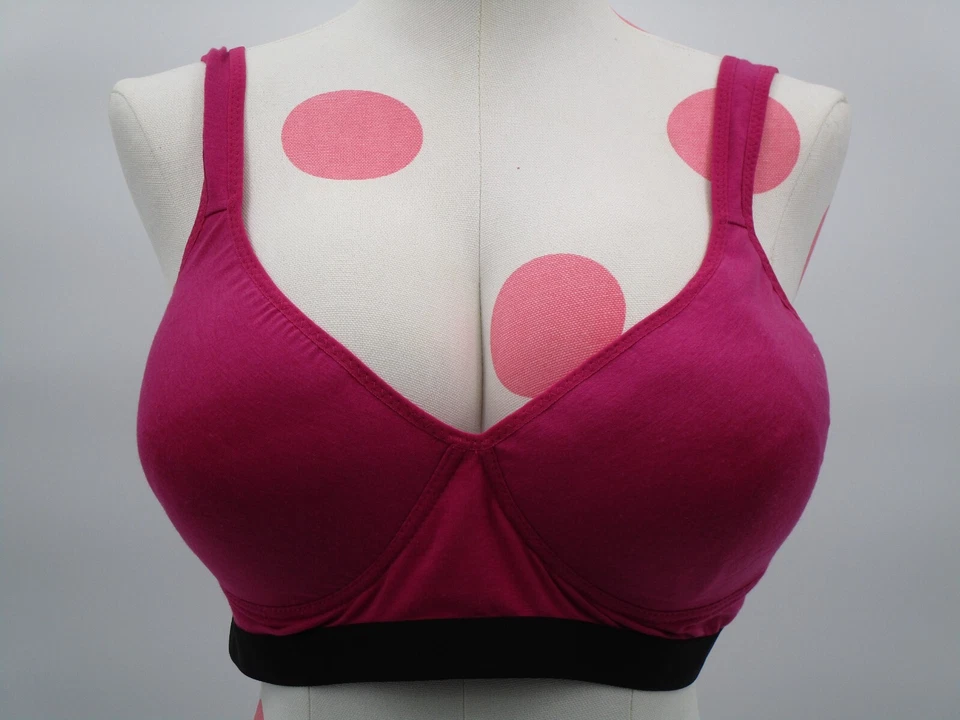 Sujetador para mujer Genie talla XXL fucsia sin costuras inalámbrico sin relleno cómodo salón Foto 1 de 4