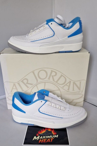 Air Jordan 2 Retro Low UNC UK 8 US 9 Nuovo bianco blu