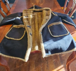 Vintage Dennis Basso Reversable Coat Black Faux Suede / Faux Fur Size 2X - Picture 1 of 22