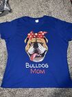 NWOT Bulldog Mom short sleeve T-shirt Size 3XL Blue