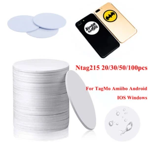 LOT DE 20-100 pièces NFC NTAG215 cartes vierges étiquette amiibo étanche TagMo puces RFID - Photo 1 sur 10