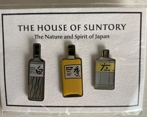 House of Suntory Set of 3 Enamel Lapel Pins Japanese Whiskey Gin Vodka Set New - Picture 1 of 2