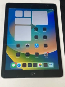 Apple iPad 5th Gen A1822 Tablet 9.7" Touchscreen 32GB Unlocked CRACKED SCREEN - Picture 1 of 5