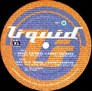 LIQUID - SWEET HARMONY - 12” VINYL RECORD - 90S HOUSE HARDCORE RAVE CLASSIC DJ - Picture 1 of 9
