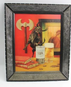 Schlitz Malz Schnaps Bier Schild Stierwechsel reflektierend - Bild 1 von 2