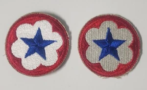 ORIGINAL MILITARY PATCH SEW ON WW2 ERA NO GLOW US ARMY SERVICE FORCES x2         - Picture 1 of 3