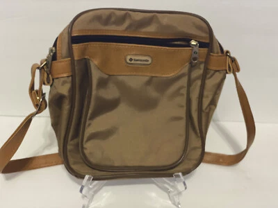 Vintage Samsonite Cross Body Carry On Bag Purse Safari Tan 10.5” X 9” - Image 1 of 3