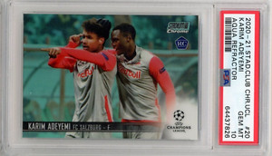 Karim Adeyemi 2020-21 Stadium Club Chrome Aqua Refractor /199 PSA 10 #20 Rookie