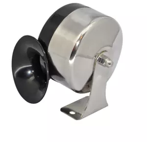 12V Diaphragm Low-tone 510 Hz Horn Chromed Metal and ABS for Boat Marine RV - Picture 1 of 1