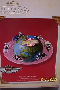 HALLMARK KEEPSAKE ORNAMENT HARLEY DAVIDSON AROUND THE WORLD W/SOUND & MOVEMENT - Picture 1 of 2