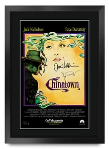 Póster Chinatown A3 enmarcado Jack Nicholson, Faye Dunaway Impreso Firmado Fanático de la Película - Imagen 1 de 7