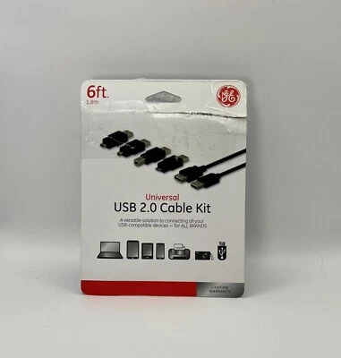 GE Universal USB 2.0 Cable Kit 6 ft for ALL BRANDS 33758 - Image 1 of 2