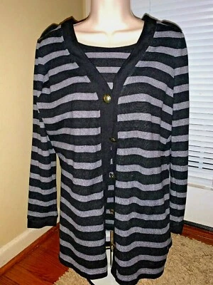 Conjunto de 2 piezas cárdigan suéter sin mangas grande LIZ LONG Buttery Soft Maternity ❤️tb9j9 Foto 1 de 4