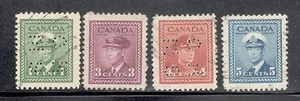 CANADA 1942-43 SC. # 249,251,255King George VI War Issue MOGH+1Used CV. VF.  - Picture 1 of 1