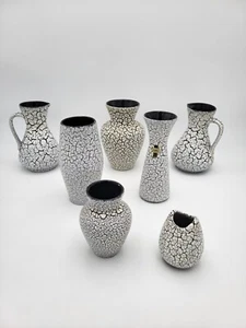 7x vase Jasba Cortina shrink glaze fat lava ceramic white bundle pottery WGP - Picture 1 of 15