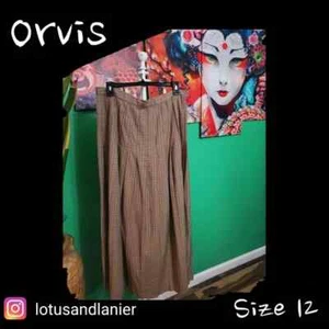 Maxi Falda Orvis Marrón/Rojo Houndstooth Talla 12 - Imagen 1 de 7