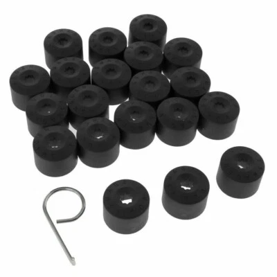 20pcs Cache Ecrou de Roue VW Golf Passat Boulon Jantes Voiture Bouchon Noir 17mm - Photo 1/4